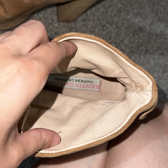 Chinese Laundry Kristin Cavallari Laurel Suede Peep Toe Booties - Picture 11 of 12